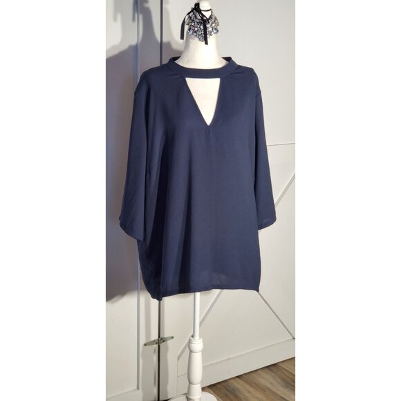 JUNAROSE TUNIC BLOUSE 3/4 SLEEVE POLYESTER SIZE 54(3X) - Picture 1 of 9